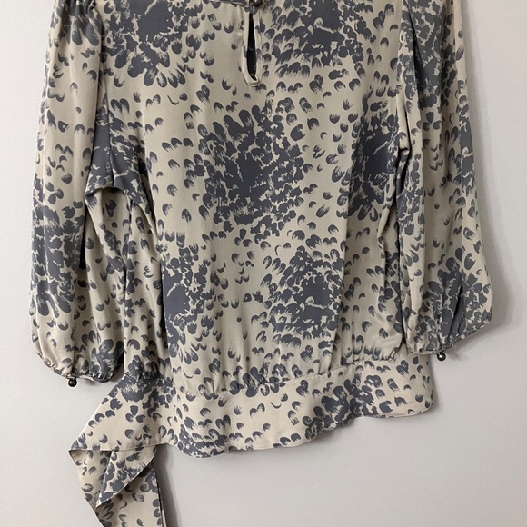 Anthropologie Maple silk gray blouse, tie waist - Picture 4 of 6